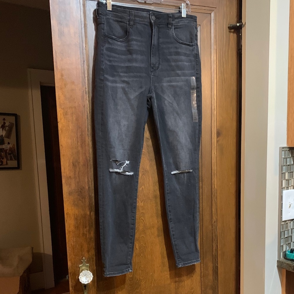 AEO Ne(x)t Level Stretch jegging in charcoal gray